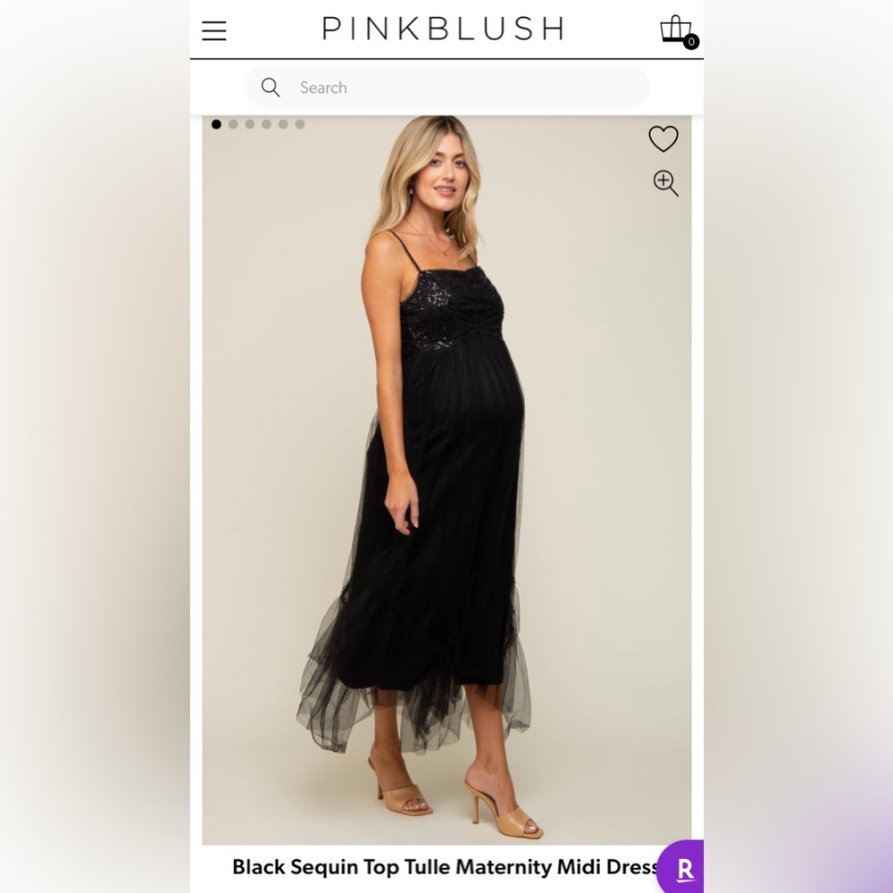Pink Blush Elegant Black Maternity Dress